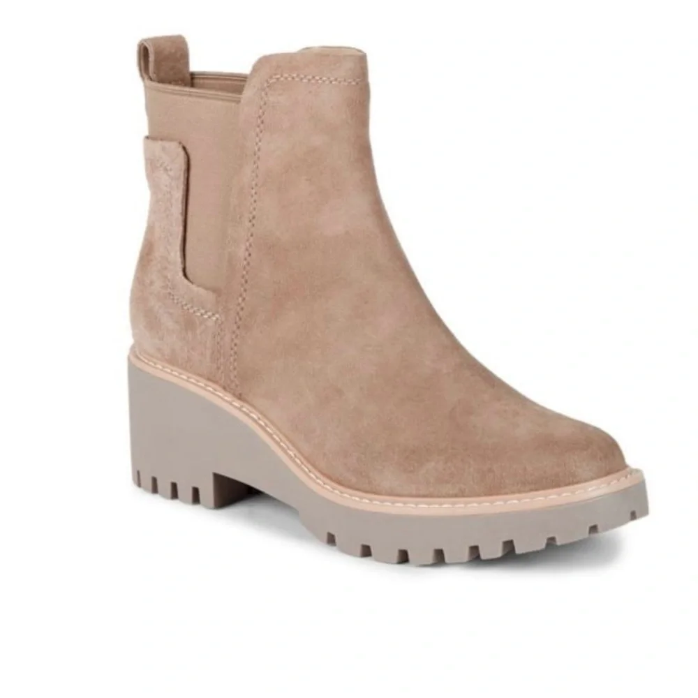 DOLCE VITA Haily Suede Pull-On Block‎ Heel Boots size 9.5 NWT